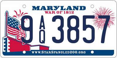 MD license plate 9AQ3857