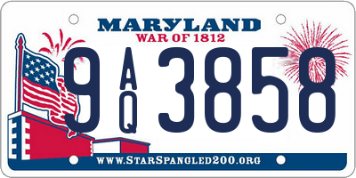 MD license plate 9AQ3858