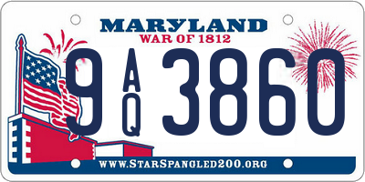 MD license plate 9AQ3860