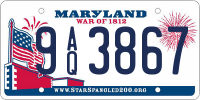 MD license plate 9AQ3867
