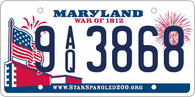 MD license plate 9AQ3868