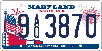 MD license plate 9AQ3870