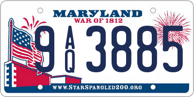 MD license plate 9AQ3885