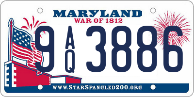 MD license plate 9AQ3886