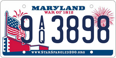 MD license plate 9AQ3898