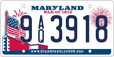 MD license plate 9AQ3918