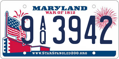 MD license plate 9AQ3942