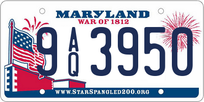 MD license plate 9AQ3950