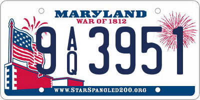 MD license plate 9AQ3951