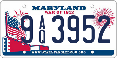 MD license plate 9AQ3952