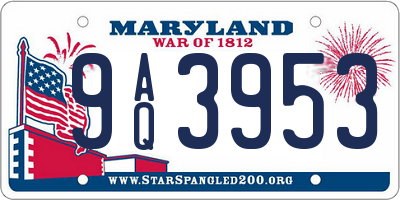 MD license plate 9AQ3953