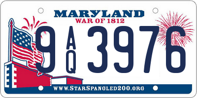 MD license plate 9AQ3976