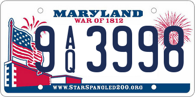 MD license plate 9AQ3998
