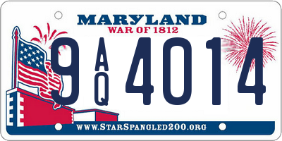 MD license plate 9AQ4014