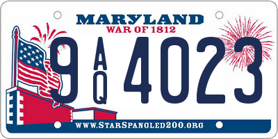 MD license plate 9AQ4023
