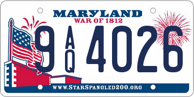 MD license plate 9AQ4026
