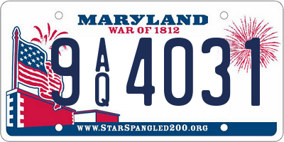MD license plate 9AQ4031