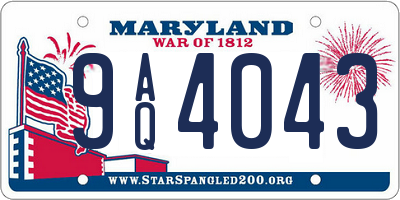 MD license plate 9AQ4043