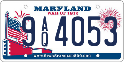 MD license plate 9AQ4053