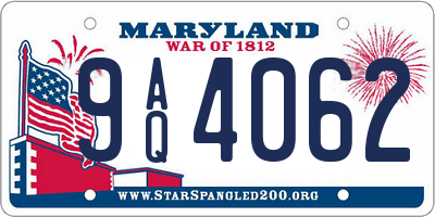 MD license plate 9AQ4062