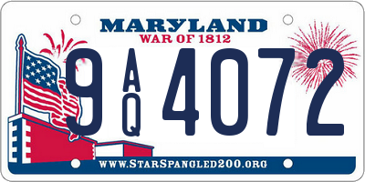 MD license plate 9AQ4072