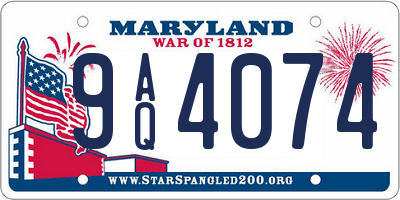 MD license plate 9AQ4074