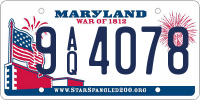 MD license plate 9AQ4078