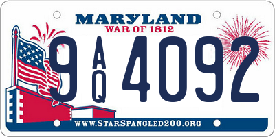 MD license plate 9AQ4092