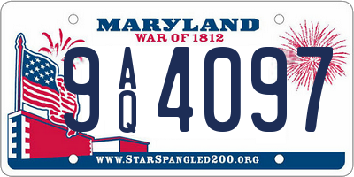 MD license plate 9AQ4097