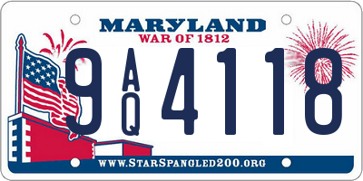 MD license plate 9AQ4118