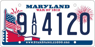 MD license plate 9AQ4120