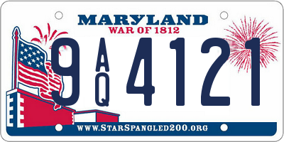 MD license plate 9AQ4121