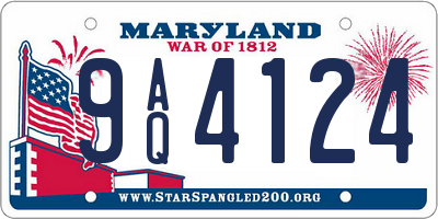 MD license plate 9AQ4124