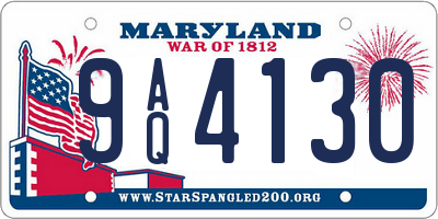 MD license plate 9AQ4130