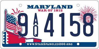 MD license plate 9AQ4158