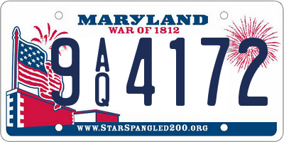 MD license plate 9AQ4172