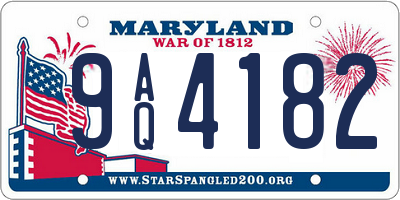MD license plate 9AQ4182