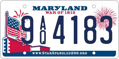 MD license plate 9AQ4183