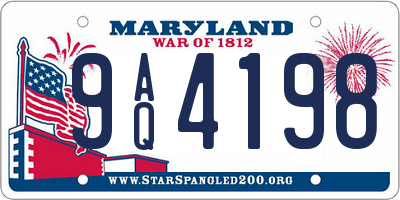 MD license plate 9AQ4198