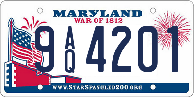 MD license plate 9AQ4201