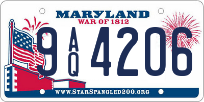 MD license plate 9AQ4206