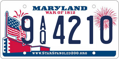 MD license plate 9AQ4210