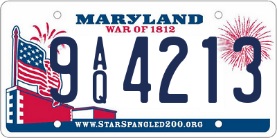 MD license plate 9AQ4213