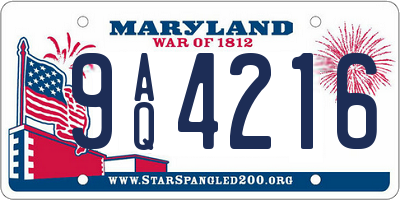 MD license plate 9AQ4216