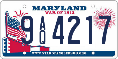 MD license plate 9AQ4217