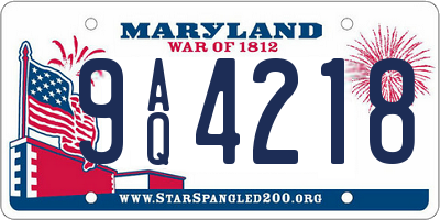 MD license plate 9AQ4218