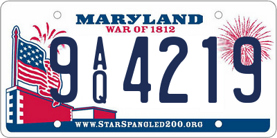 MD license plate 9AQ4219