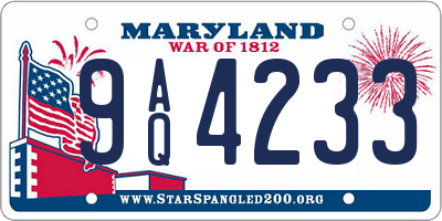 MD license plate 9AQ4233
