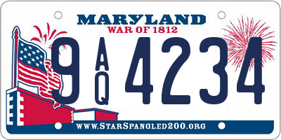 MD license plate 9AQ4234