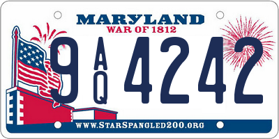 MD license plate 9AQ4242